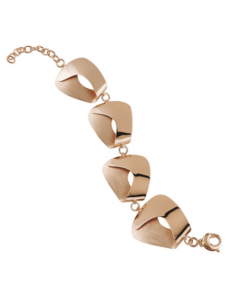 Pulsera plata recubierta oro rosa 18kt boomerang K0087B/OR