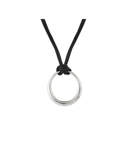 Colgante K00363P/RO anilla plata rodiado collar algodon