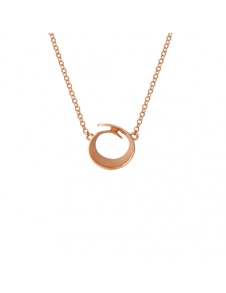 Colgante collar plata K00376P/OR recubierto oro rosa de 18kt ovalado