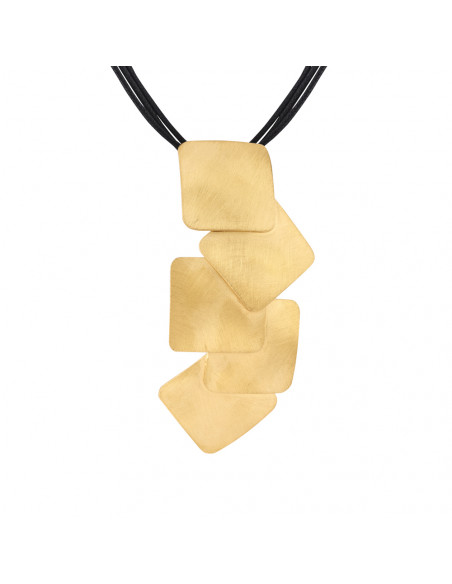 Colgante K00390P/GO matizado plata recubierto oro 18kt hecho a mano