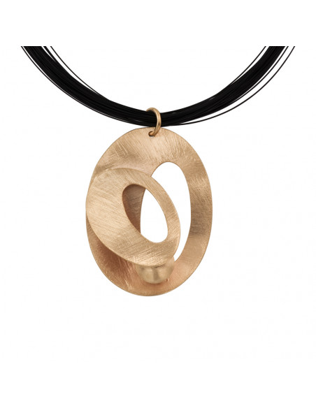 Colgante collar plata K0054P/OR recubierto oro rosa de 18 kt hecho a mano