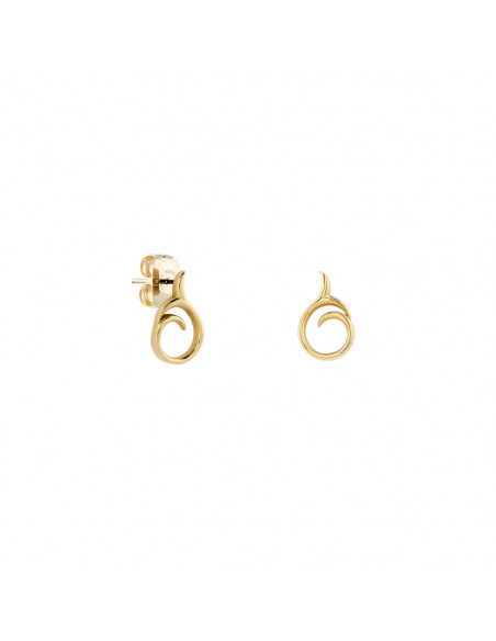 Pendientes espiral plata K00488E recubiertos oro de 18kt