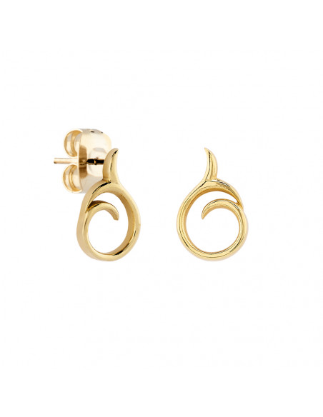 Pendientes espiral plata K00488E recubiertos oro de 18kt