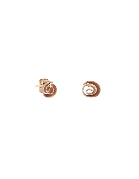 Pendiente espiral plata K00526E/OR recubierto oro rosa de 18 kt