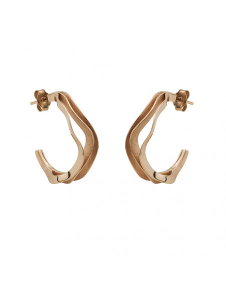 Pendientes aro pequeño de plata K0026E cubierto oro rosa 18kt