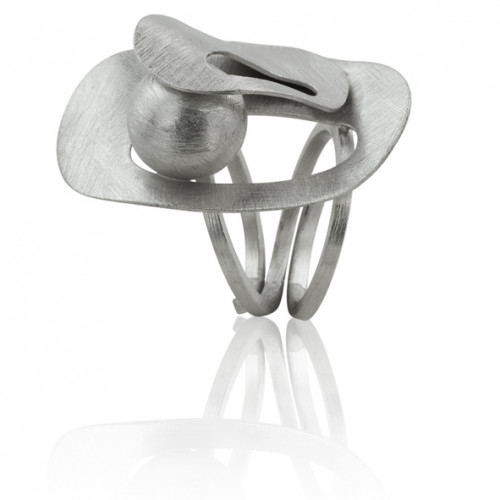 Anillo de plata K0055R/RO rodiado matizado...