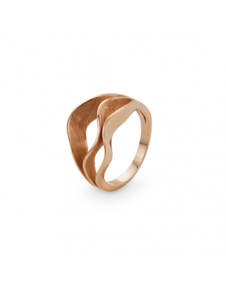 Anillo plata K0013R/OR recubierto oro rosa 18 kt tres bandas