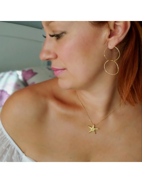 Colgante K00531P/RO collar estrella de mar de plata rodiada