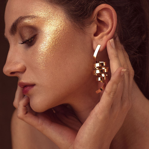 Pendientes espiral K00547E/RO plata rodiado