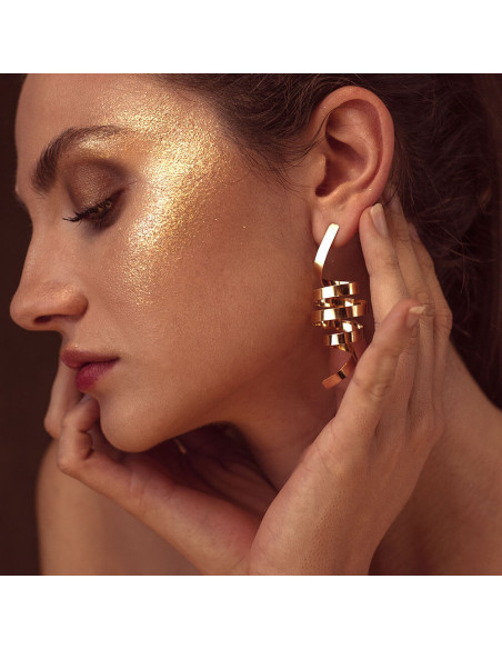 Pendientes espiral K00547E/RO plata rodiado