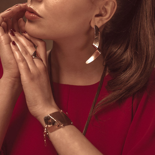 Pulsera plata recubierta oro rosa 18 kt K00570B/OR