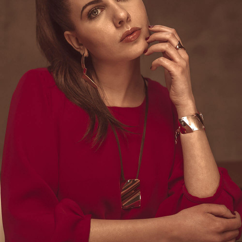 Pulsera plata recubierta oro rosa 18 kt K00570B/OR