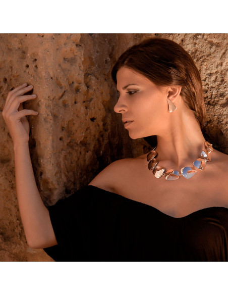 Collar plata K0086P/OR recubierto oro rosa coleccion boomerang