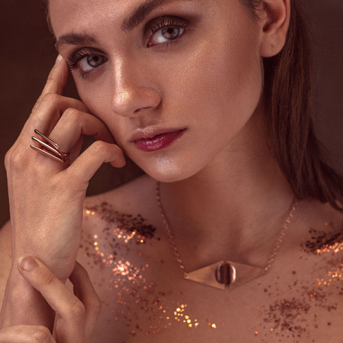 Anillo plata K00501R/OR recubierto oro rosa