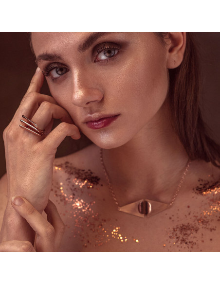 Anillo plata K00501R/OR recubierto oro rosa