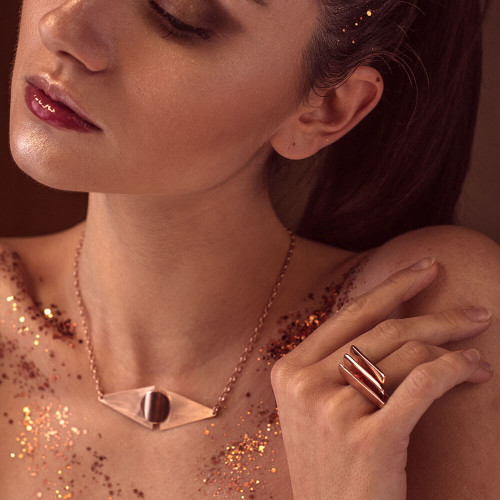 Anillo plata K00501R/OR recubierto oro rosa