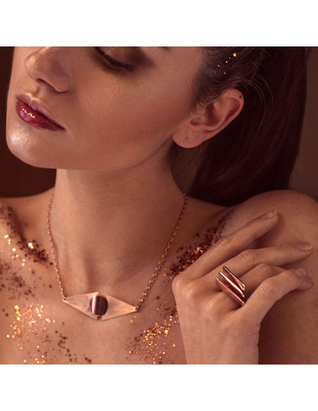 Anillo plata K00501R/OR recubierto oro rosa