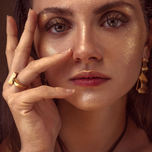 Anillo de plata K00244R/OR recubierto oro rosa...