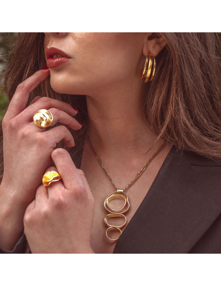 Colgante K00366P/GO collar esferas plata recubierto de oro 18kt