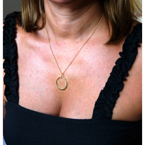 Colgante K00363P/GO collar anilla de plata...