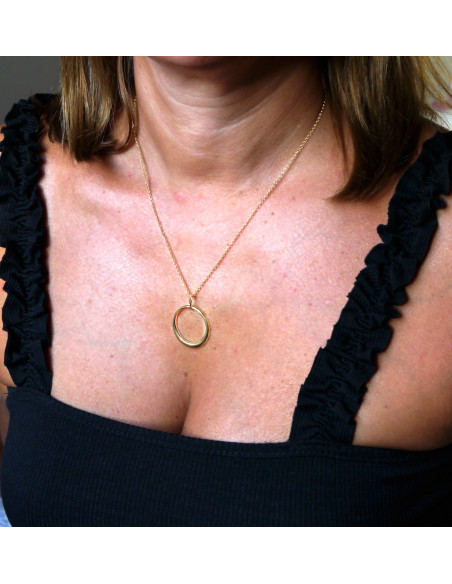 Colgante K00363P/GO collar anilla de plata recubierto oro de 18 kt