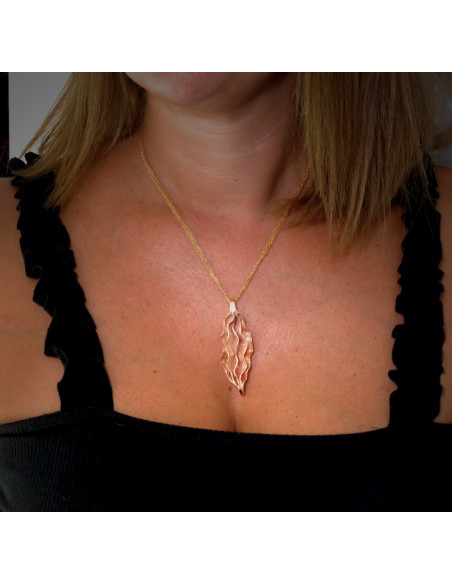 Colgante plata K0084P/OR recubierto oro rosa 18kt ondas