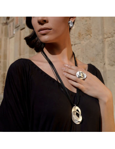 Colgante K0054P/RO collar de plata hecho a mano rodiado... 2