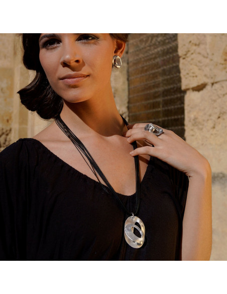 Colgante collar plata K0054P/OR recubierto oro rosa de 18 kt hecho a mano