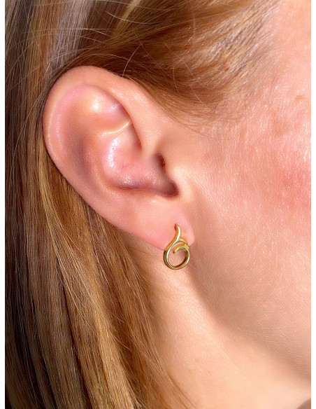 Pendientes espiral plata K00488E recubiertos oro de 18kt
