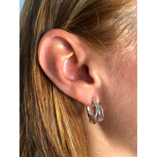 Aro K0026E pequeño triple de plata rodiada...