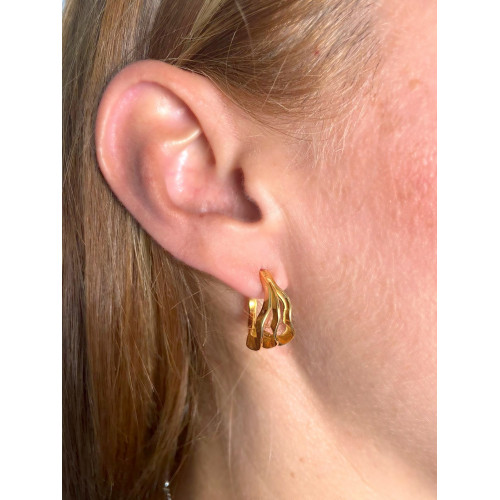 Pendientes aro pequeño de plata K0026E cubierto...