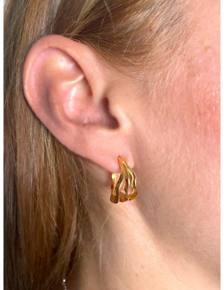 Pendientes aro pequeño de plata K0026E cubierto oro rosa 18kt