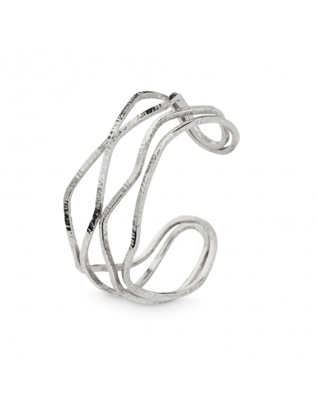 Brazalete de plata rodiada K00619B