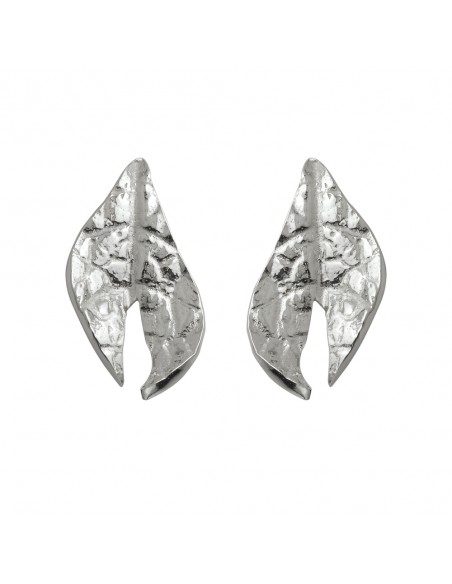 Pendientes de plata con forma de hoja TN281