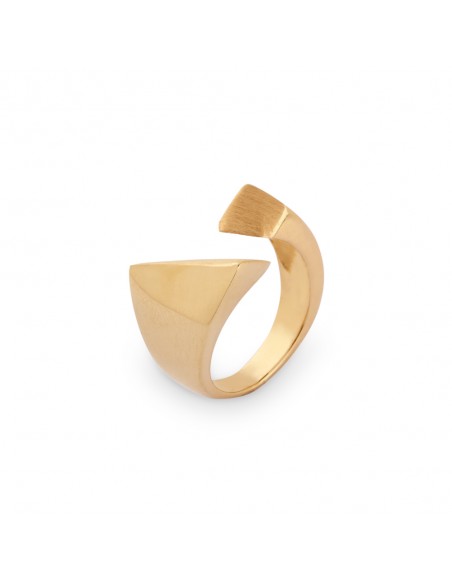 Anillo plata K00244R/GO recubierto oro 18 kt talla ajustable