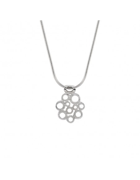 Colgante de plata rodiada forma de flor K00265P