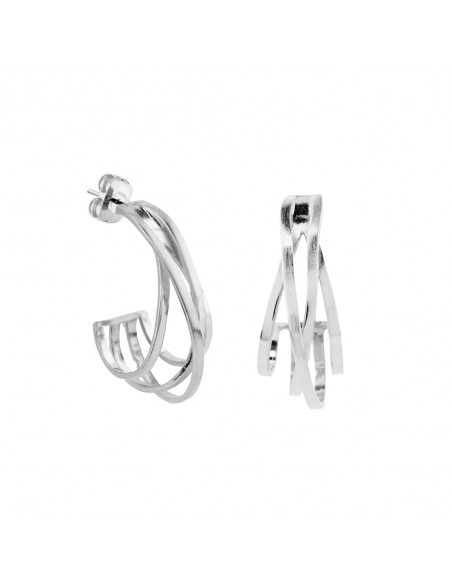 Pendientes de plata rodiada forma de aro K00294E/RO