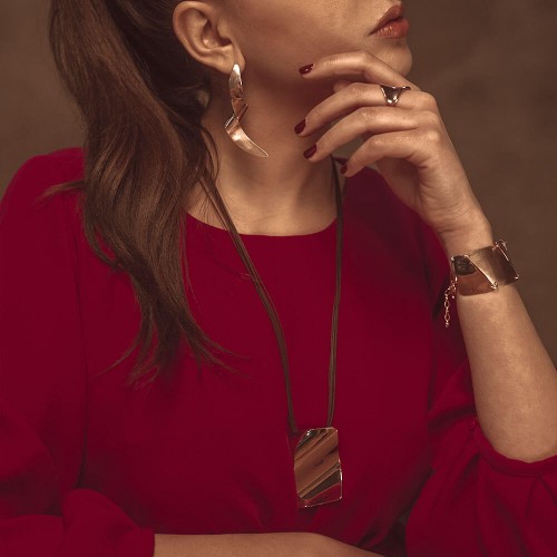 Colgante de plata recubierto de oro rosa de 18k...