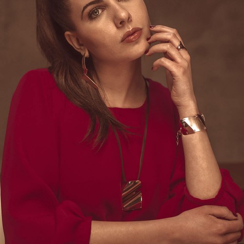 Colgante de plata recubierto de oro rosa de 18k...