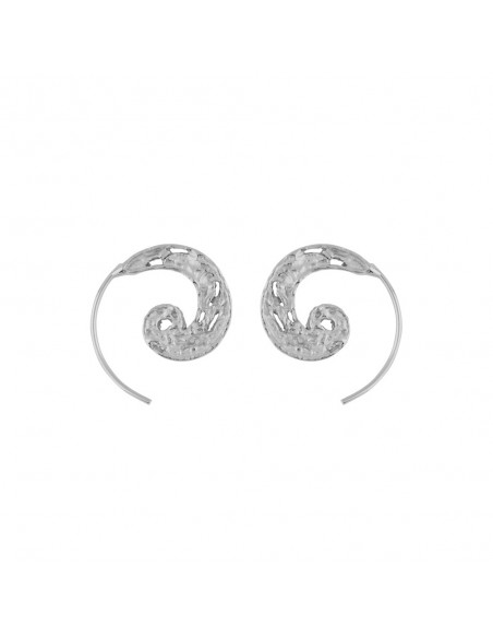 Pendientes espiral de plata rodiada K00533E/RO