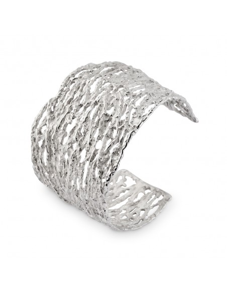Brazalete de plata rodiada hecho a mano TN177/RO