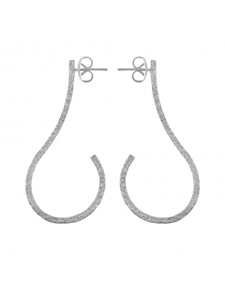 Pendientes largo de plata rodiada TN63/RO