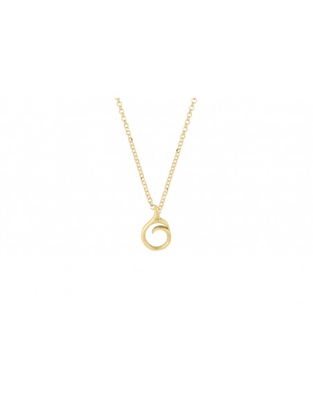 Colgante minimal espiral de plata recubierto oro K00490/GO