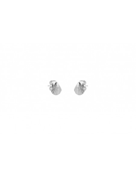 Pendientes de plata rodiados forma de concha K00578E/RO