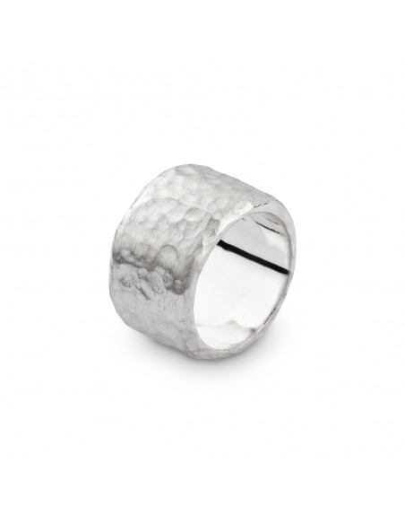 Anillo hombre de plata martele K00632R