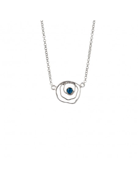Colgante collar de plata rodiada y topacio K00162P/ROTOPAC
