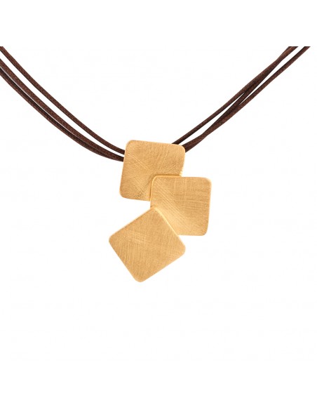 Colgante de plata recubierto de oro de 18kt K00452P/GO