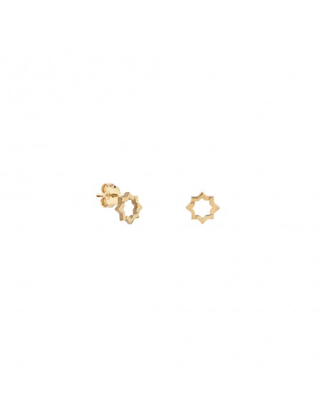 Pendientes piercing plata recubierto oro mudejar K00641E