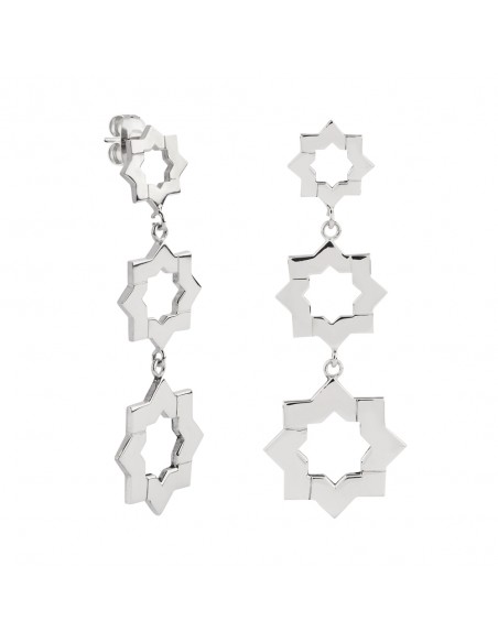 Pendientes estrella mudejar de plata K00645E