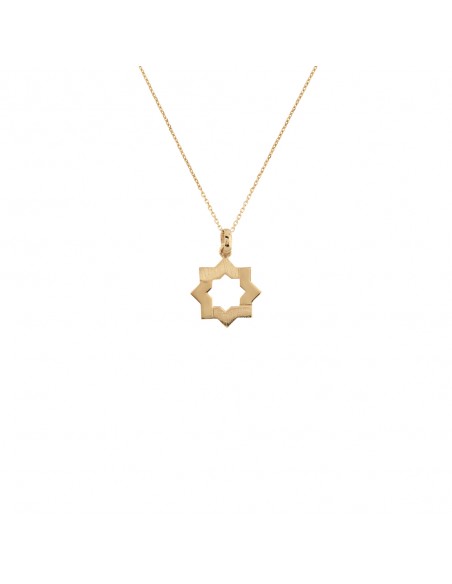 Colgante estrella mudejar plata recubierto oro 18kt K00648P